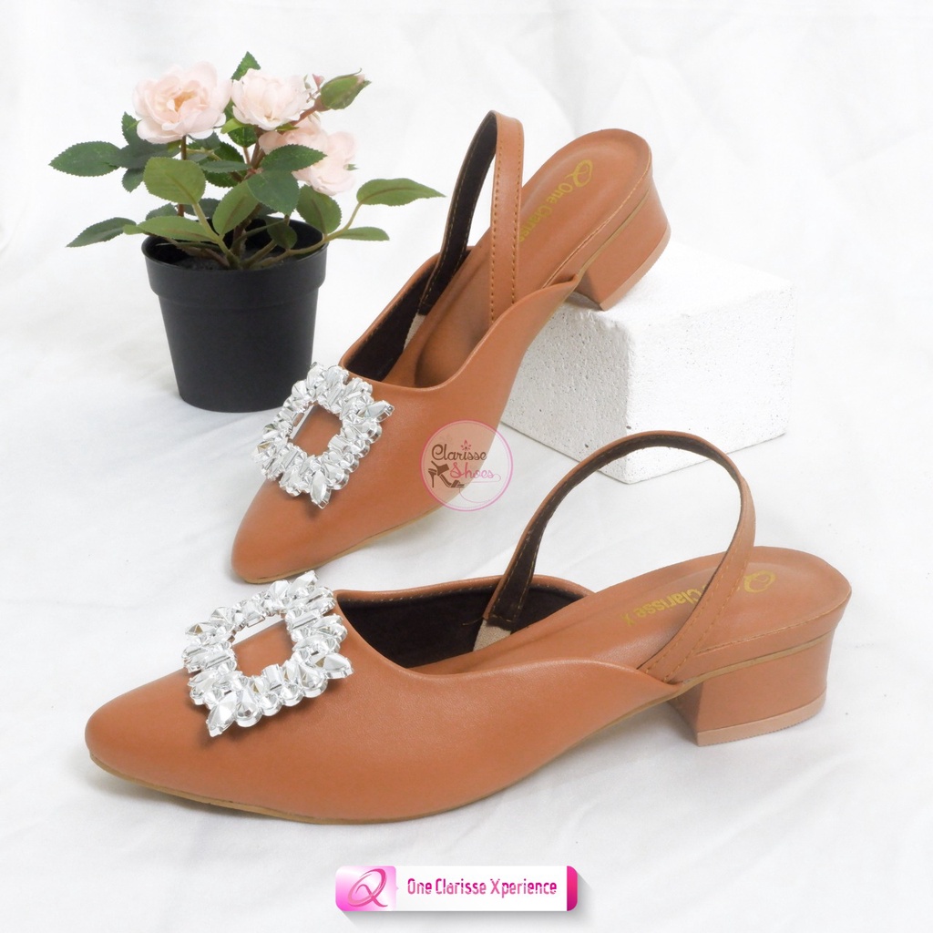 Clarisse Sepatu Wanita IZMIR Pump Heels Hak Tahu 3cm Sandal Selop