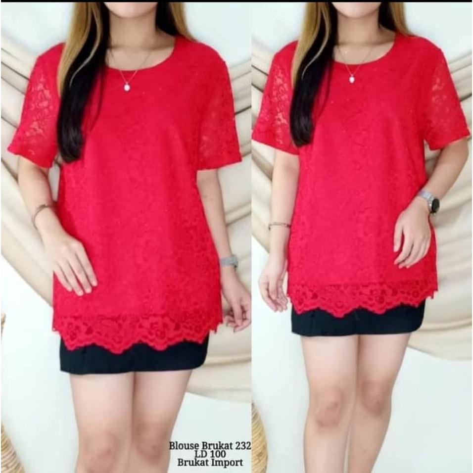 BARU  ATASAN KEBAYA ATASAN BLOUSE BROKAT - BLOUSE BROKAT LENGAN PENDEK