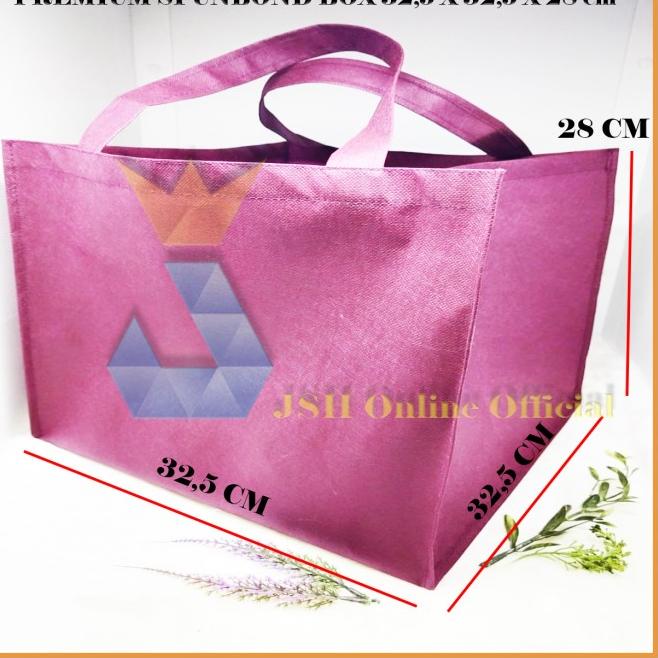 

[Premium] Tas Spunbond 32,5 x 32,5 x 28 Cm Kantong Goodie Kotak Kue - Merah