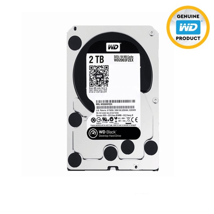 WD Caviar Black 2TB - HD HDD Hardisk Internal 3.5&quot; For PC Gaming