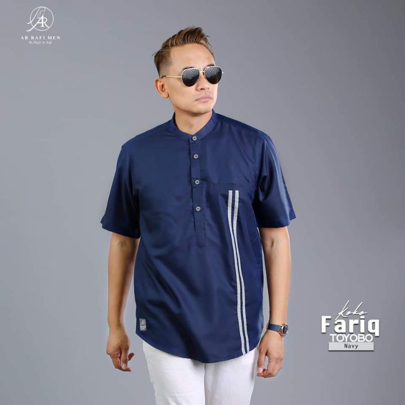 COUPLE IDUL FITRI Koko Fariq by ArRafi men baju pria lengan pendek atasan cowok busana muslim baju l
