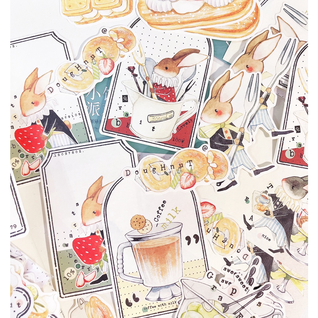 

[SAMPLE] Satu Set Cute Bunny Rabbit Decoration Paper | for Journal Paper Tag | deco paper | bujo