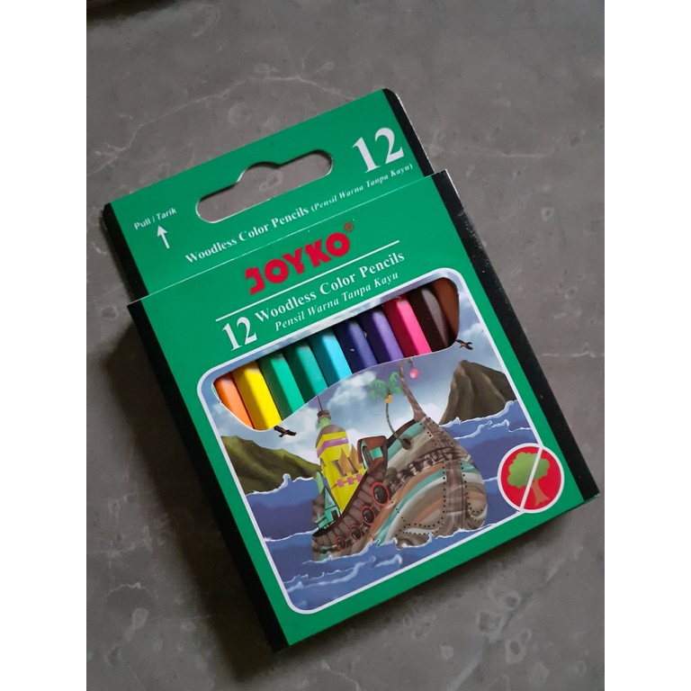

Color Pencil Pensil Warna Joyko 12 Warna Pendek