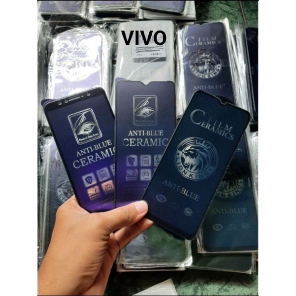 Anti Gores / TG/Tempered Glass / Pelindung layar/Anti pecah/ Anti Radiasi Ful Layar type Hp VIVO Y16/Y22/Y35