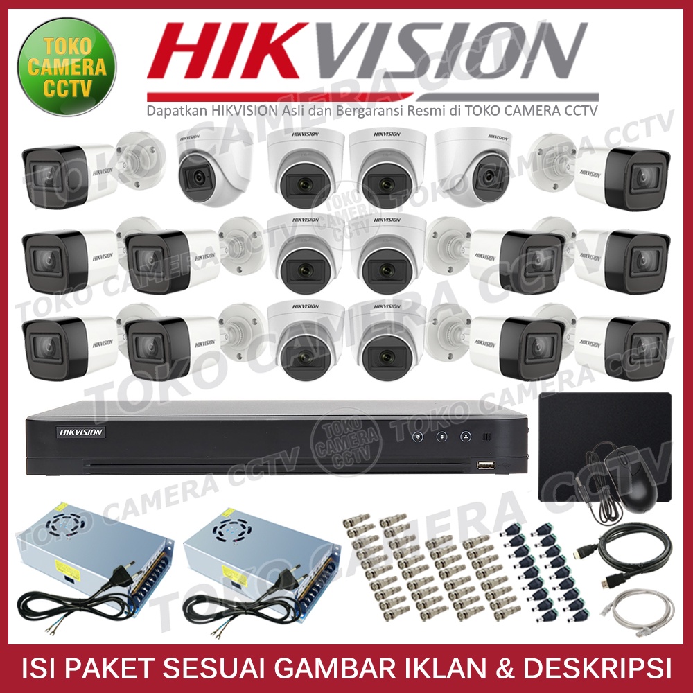 PAKET CCTV HIKVISION 2MP 32 CHANNEL 18CAMERA