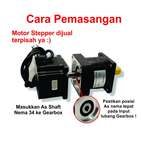 [HAEBOT] Planetary Gearbox Px86 Reducer Motor Stepper Nema 34 As 14mm Rasio 1 5 10 20 36 Planetari 16mm Ratio Pengurang Kecepatan Flange Gear Box CNC