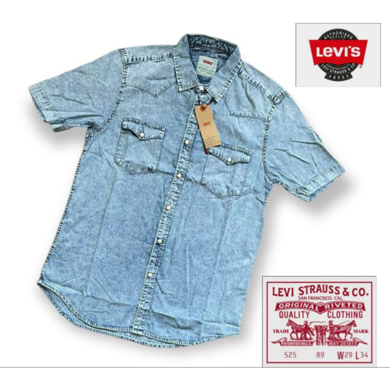 Promo Gratis Ongkir Kemeja LEVIS ORIGINAL/Kemeja Pendek Pria/Kemeja pendek Polos Pria/Kemeja Polos C