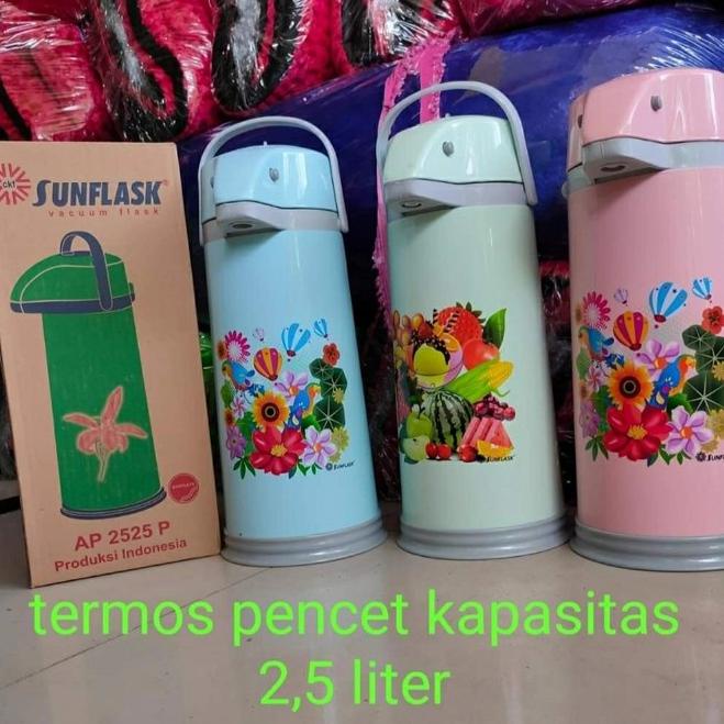 Termos Pompa Air Panas / Termos Pencet Sunflask 2.5 Liter