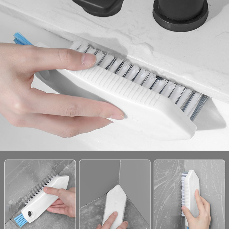 90° Sikat Pembersih Multifungsi Bentuk Segitiga Untuk Kamar Mandi / Dapur