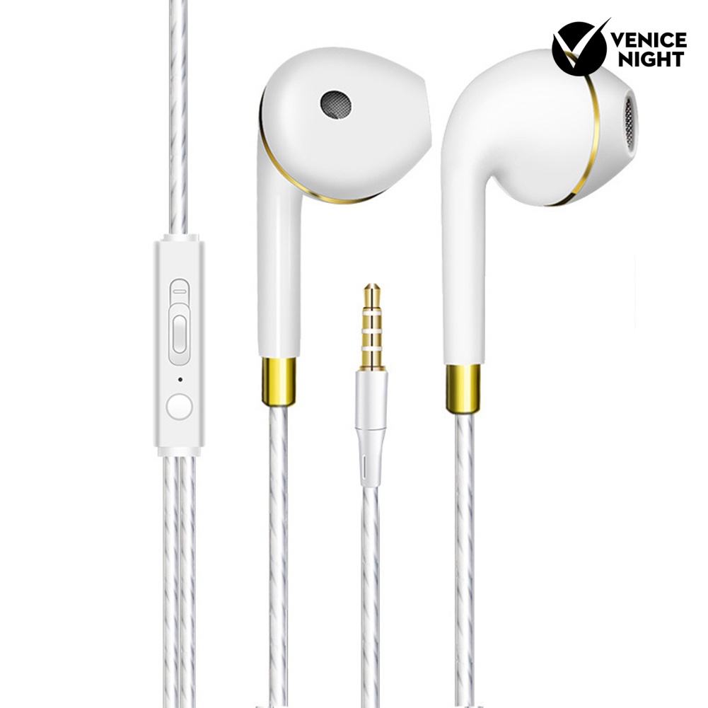 (VNEP) (Berkabel) Universal 3.5mm Plug Ponsel MP3 PC Laptop In-ear Earphone dengan Mic