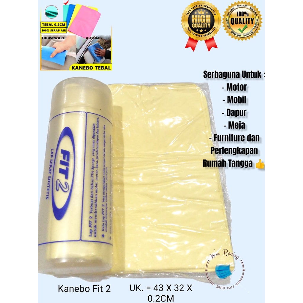 Kain Lap Kanebo Fit2 /Lap Chamois Serat Serbaguna /Kanebo Serat Daya Serap Tinggi