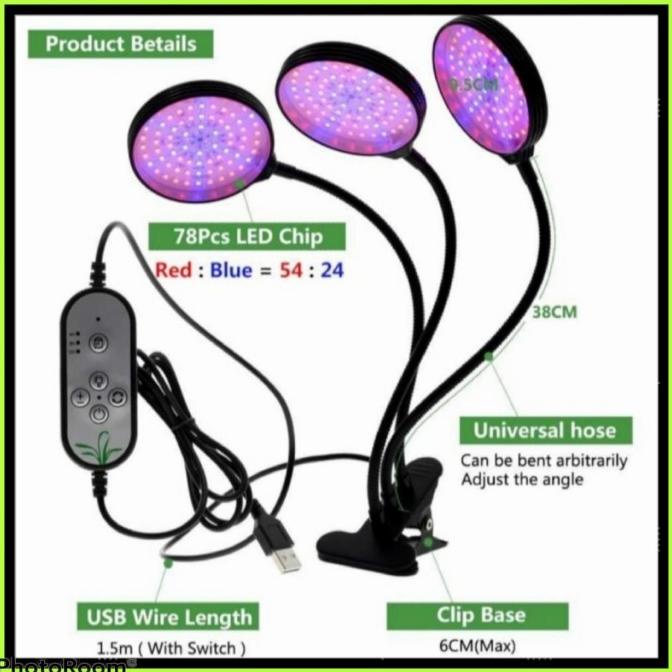 Lampu UV LED Growlight Tanaman Hidroponik Spectrum Fitolamp Timer
