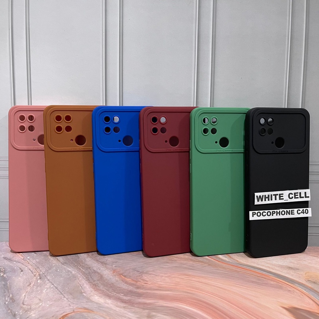 SoftCase ProCamera Silicon Matte Case Full Cover Xiaomi Poco C40 Xiaomi Redmi Note 1 White_Cell