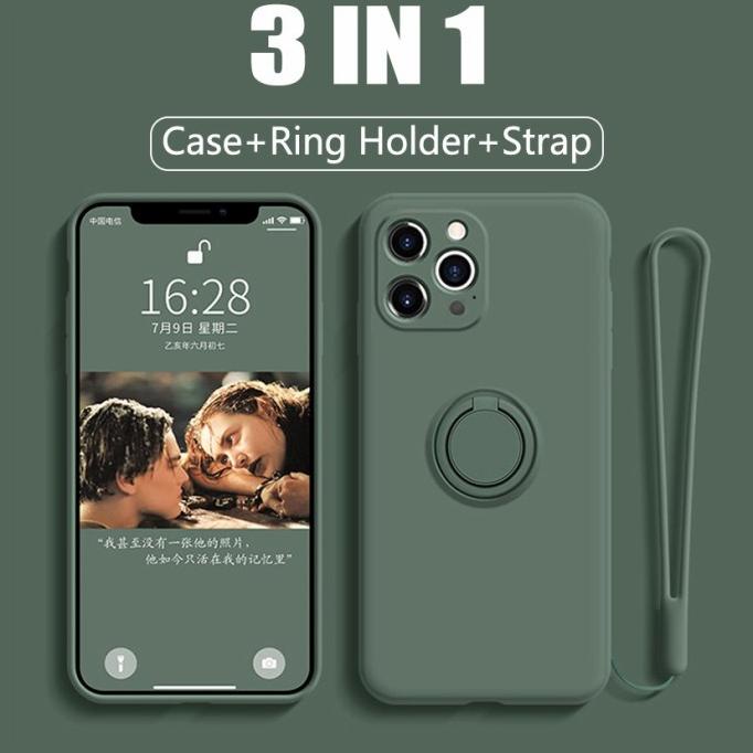IPHONE 13 PRO SOFT CASE RING SILIKON MICROFIBER MAGNET HOLDER