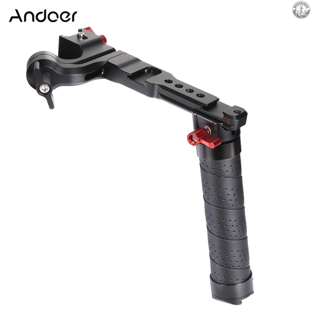 Andoer Handle Sling Aluminum Dengan Cold Shoe Universal 1 / 4 3 / 8 Interface Pengganti Untuk DJI Ronin S 2 / Ronin SC 2 Gimble