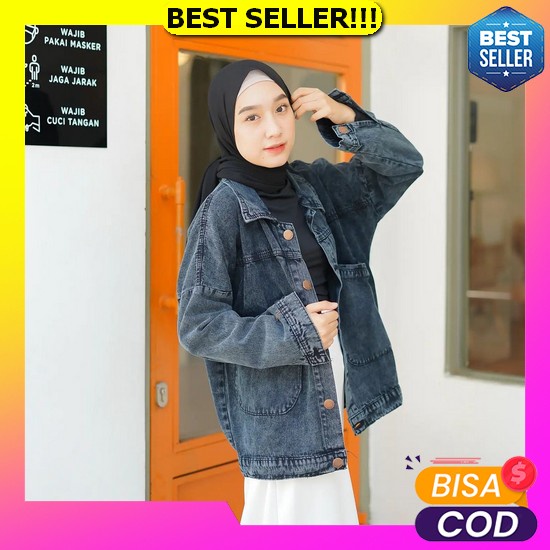 Denim Jeans Jacket Oversized Crop Vamel Label Oversize Jaket Jeans Naisila Ly