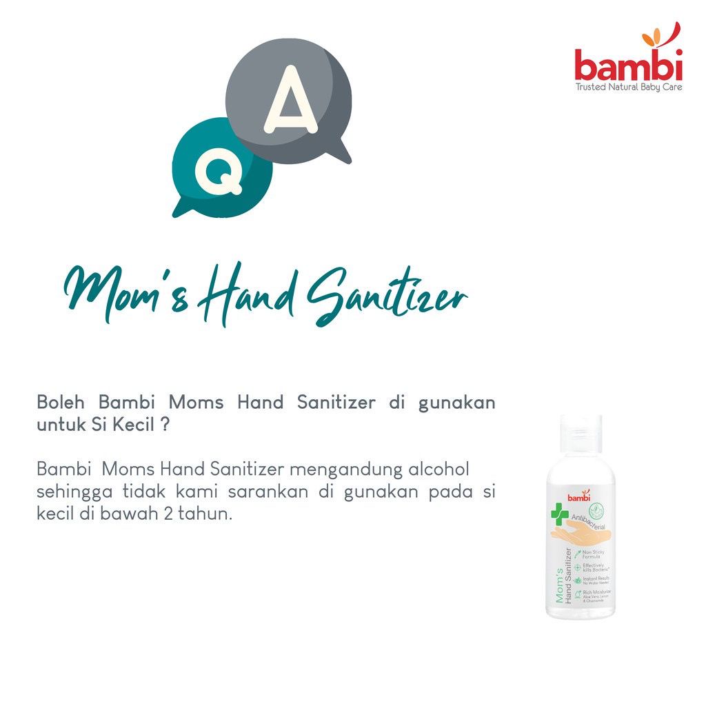 Bambi Mom's Antibacterial Hand Sanitizer 60ml - Gel | Hand Sanitizer