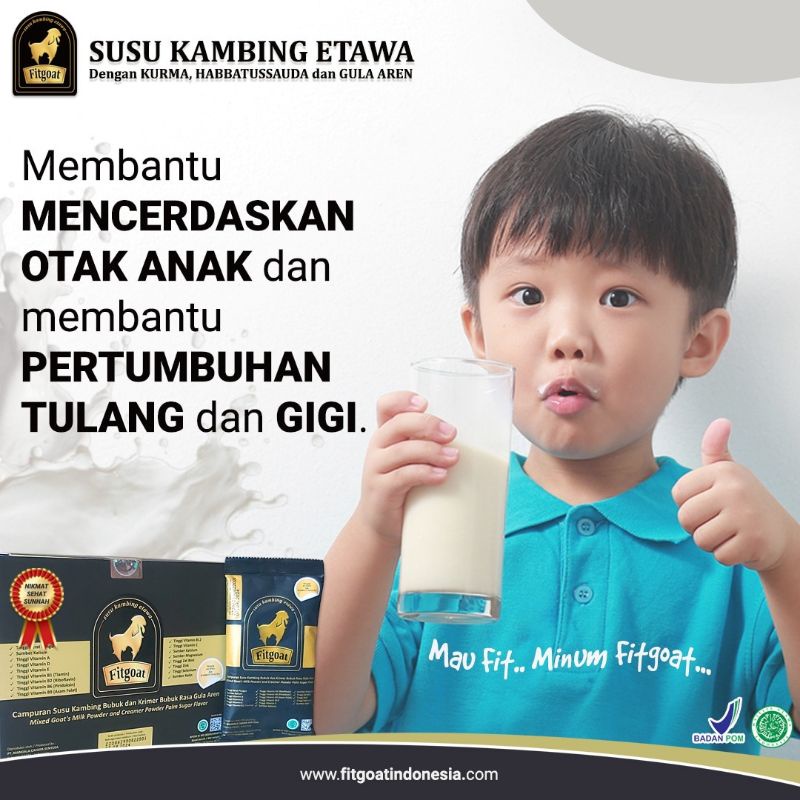 

FITGOAT - Susu Kambing untuk Mencerdaskan Otak, Pertumbuhan Tulang & Gigi Anak