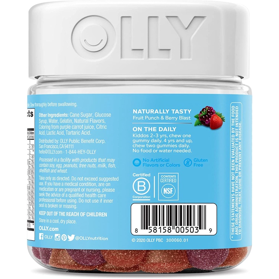 Olly Kids Multi Probiotic Gummies Multivitamin A C D E B &amp; Zinc