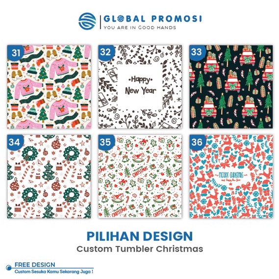 Pilihan Desain Khusus Tumbler Tema Natal