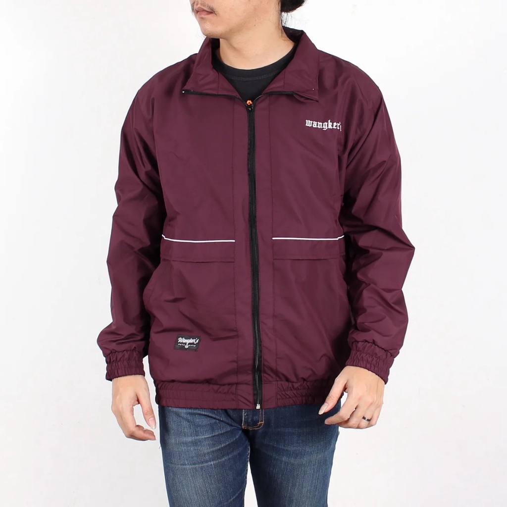 Jaket Track Suit White Line Windbreaker Original Wangkers /Jaket Parasut Pria Windbreakers Outdoor W