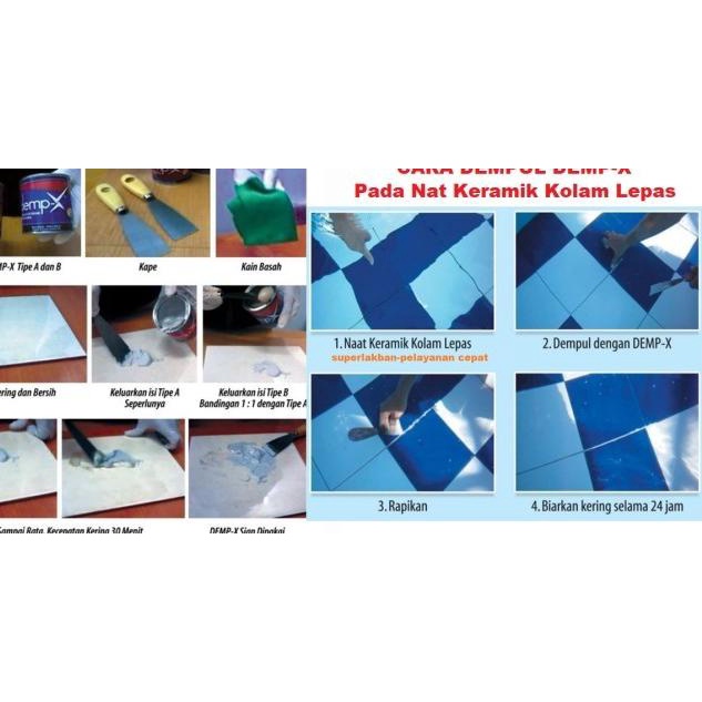 

Lem Epoxy Anti Bocor DEMP-X 500g Merekat Dalam Air Kolam Ikan - Renang - 500gram Cream