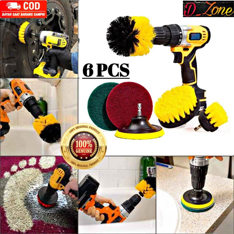 Mata Bor Sikat Elektrik 6 PCS Kepala Sikat Bor Elektrik Power Cleaning Brush Head 6 PCS