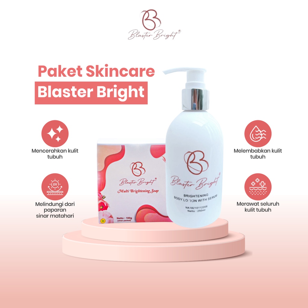 Set Facial Wash Sabun Wajah Body Lotion Blaster Bright Whitening Beauty Serum Pencerah Kulit Wajah B