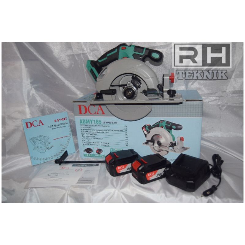 DCA ADMY165 Circular Saw Cordless Brushless 6.5 Inch + Baterai Set / CIRCULAR SAW CORDLESS DCA BRUSH