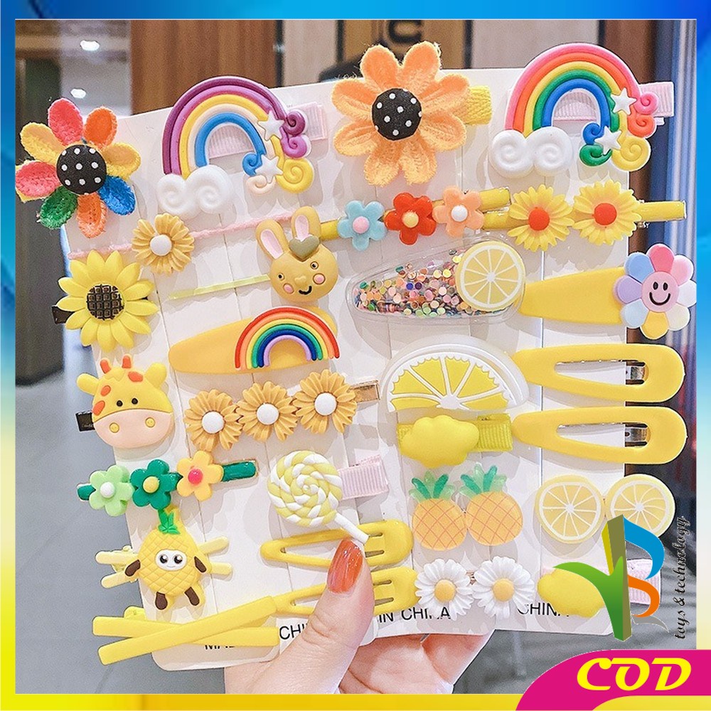 RB-C317 Set Jepit Rambut Anak 14 IN 1 / Hair Clip Anak / Jepitan Rambut Anak Perempuan / Jepit Rambut Korea Anak