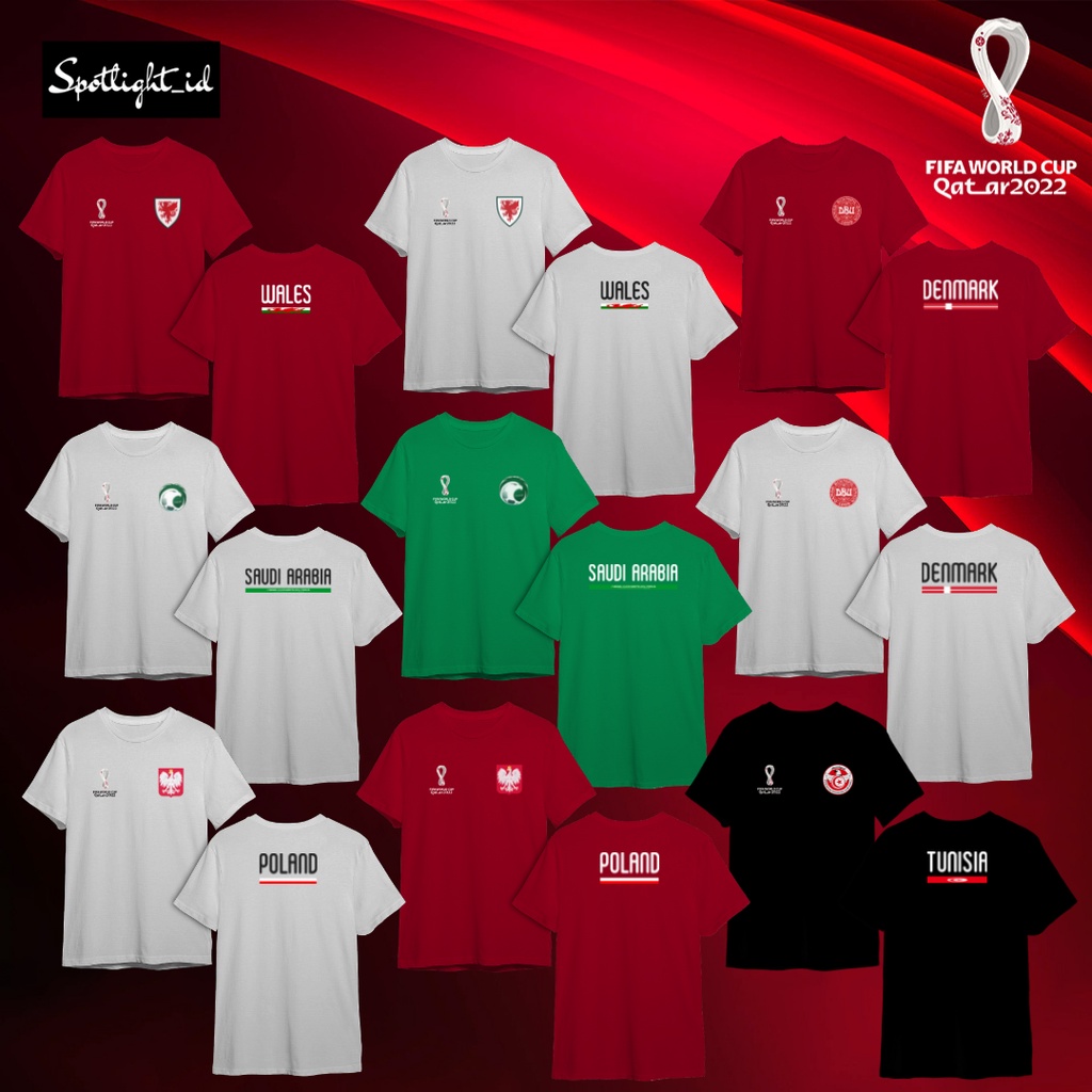 SPOTLIGHT_ID - BAJU KAOS PIALA DUNIA 2022 QATAR FIFA WORLD CUP 2022 KATUN COMBED 30S , T SHIRT PRIA 