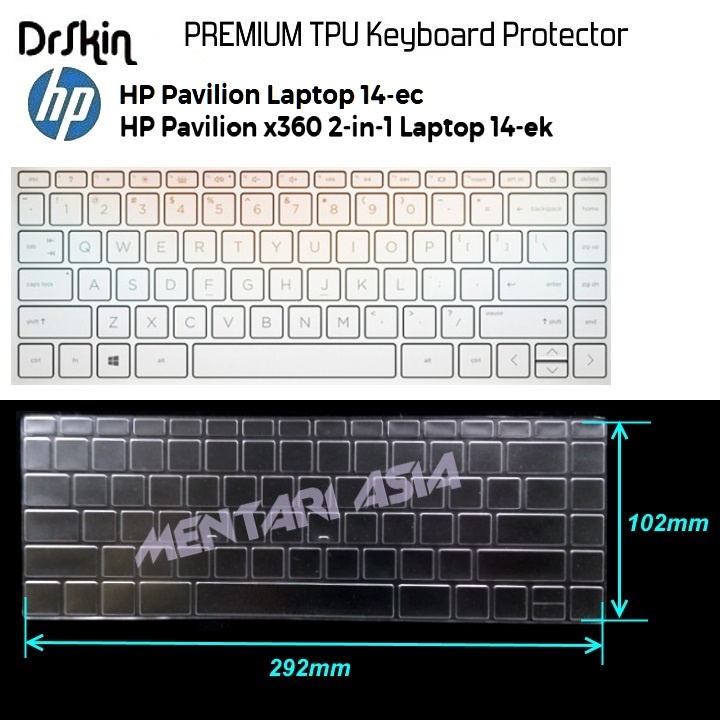 Keyboard Protector HP Pavilion 14-ec  x360 14-ek - DrSkin PREMIUM TPU