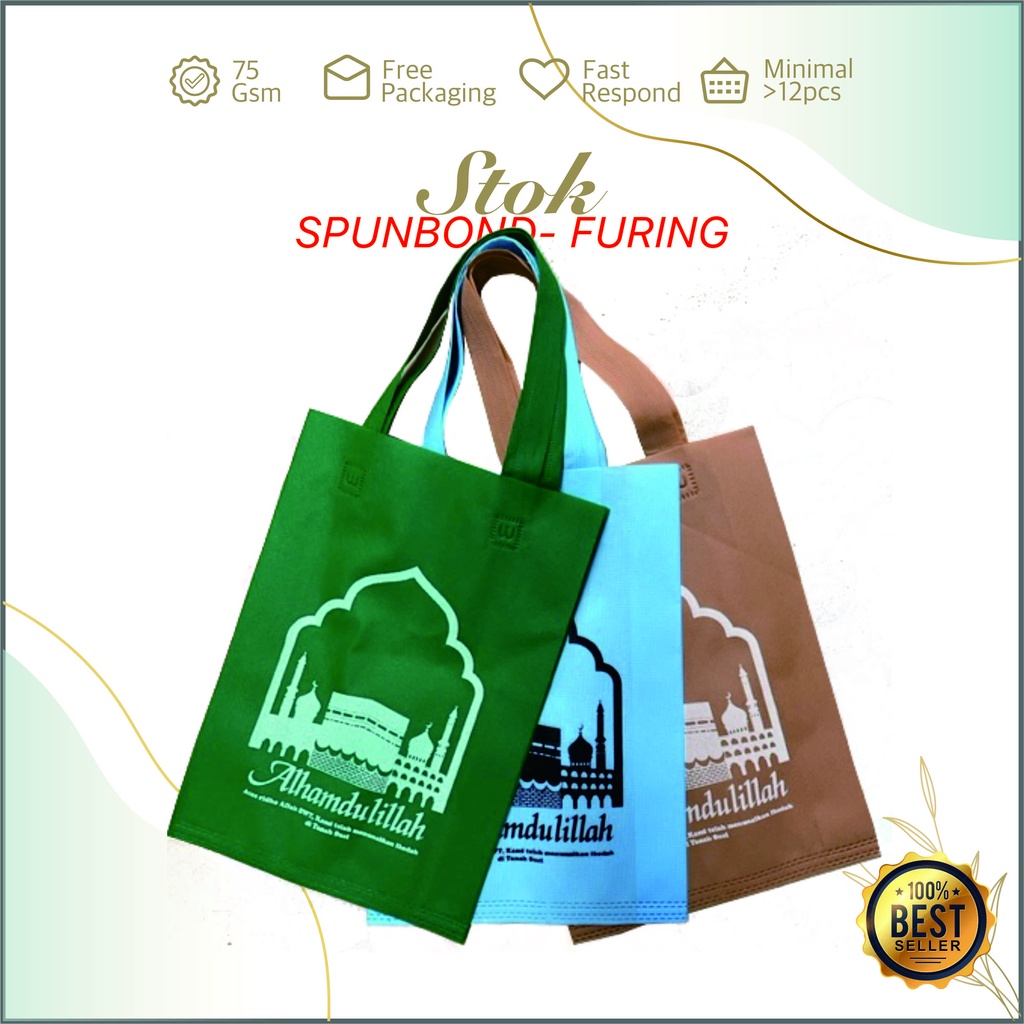 

Tas Spunbond Haji Alhamdulillah Tas Haji Tas Oleh oleh Haji Umroh Goodiebag Murah Ready Stock