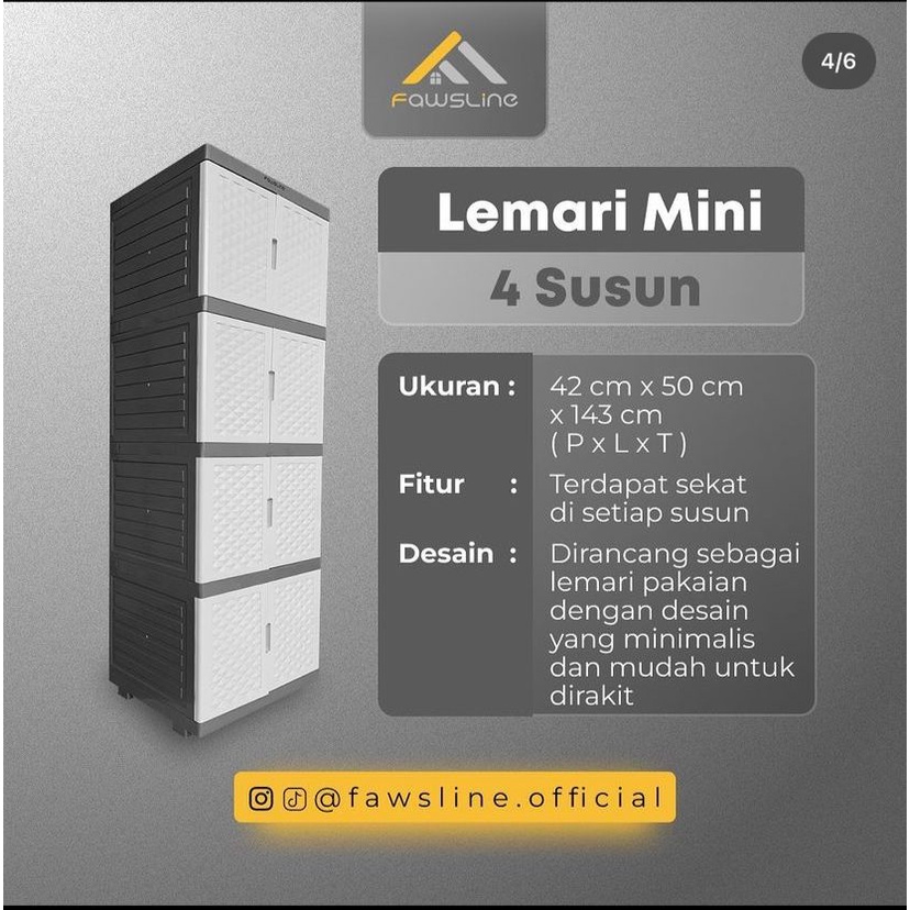 Lemari Plastik Fawsline 4 susun