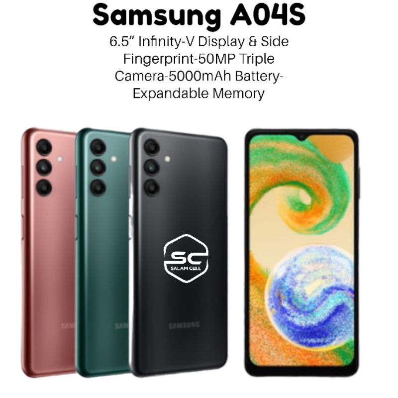 Samsung A04s Ram 4+4/64GB Baterai 5000mAh Camera 50MP Garansi Resmi