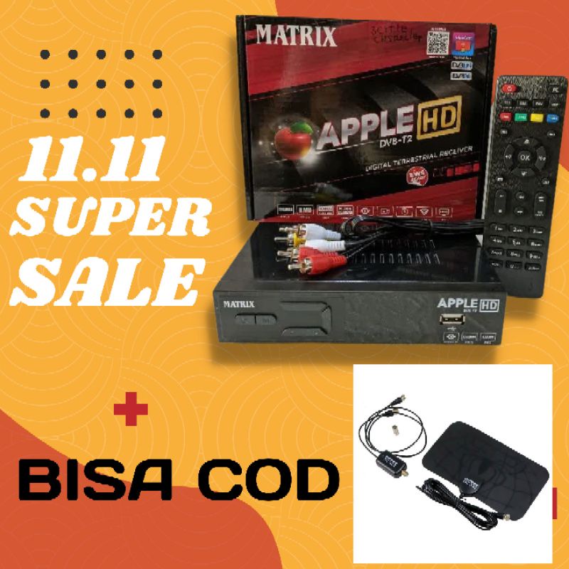 STB Set Top Box Tv Digital Matrix Aple merah