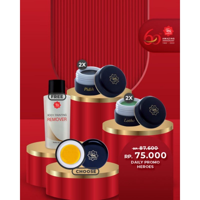 Paket 2 Pidih 2 Lotho 1 Body Painting*FREE 1 Pcs BODY PAINTING REMOVER Viva