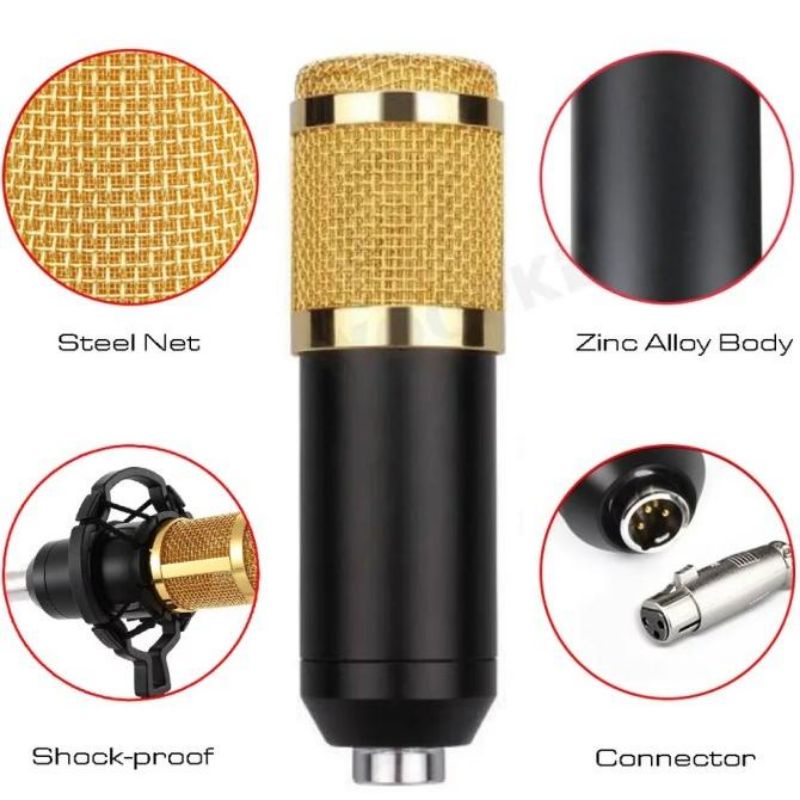 PAKET LENGKAP SOUNDCARD F998 CONDENSER MIC MICROPHONE BM800