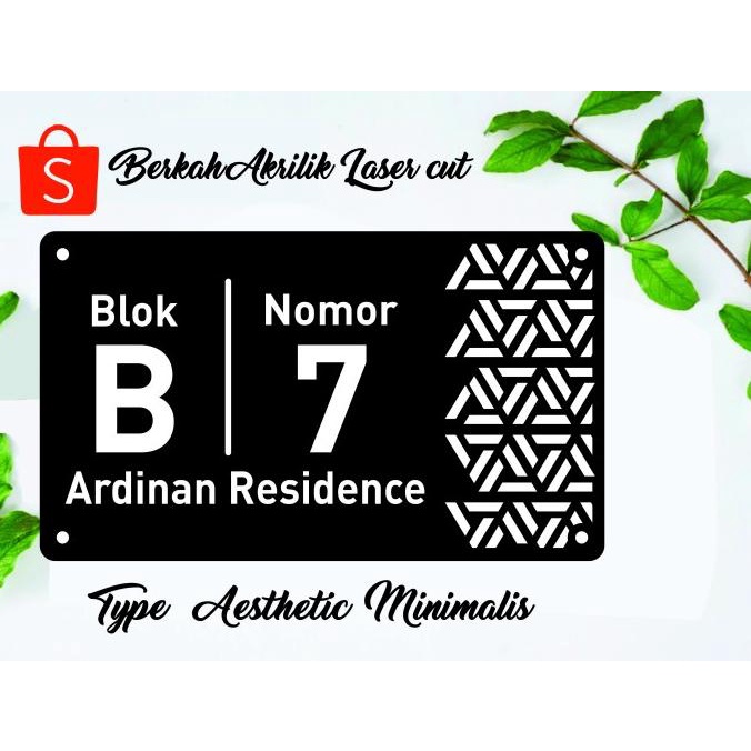 Papan NOMOR RUMAH | No rumah acrylic akrilik type aesthetic minimalis