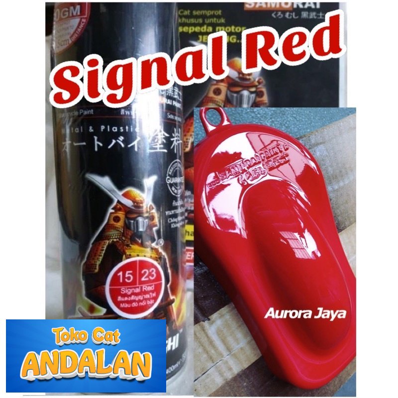 

Toko Cat Andalan - Pilox Samurai Signal Red 23 Pilok Merah Ninja Cabe Cabai Cat Tahan Bensin 400ml Toko Cat Andalan Motor dan Mobil