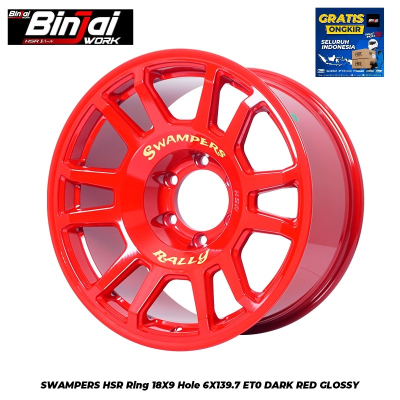 Velg Pajero Fortuner Ford Ranger Hilux Pelek HSR SWAMPERS Ring 18 Warna Merah