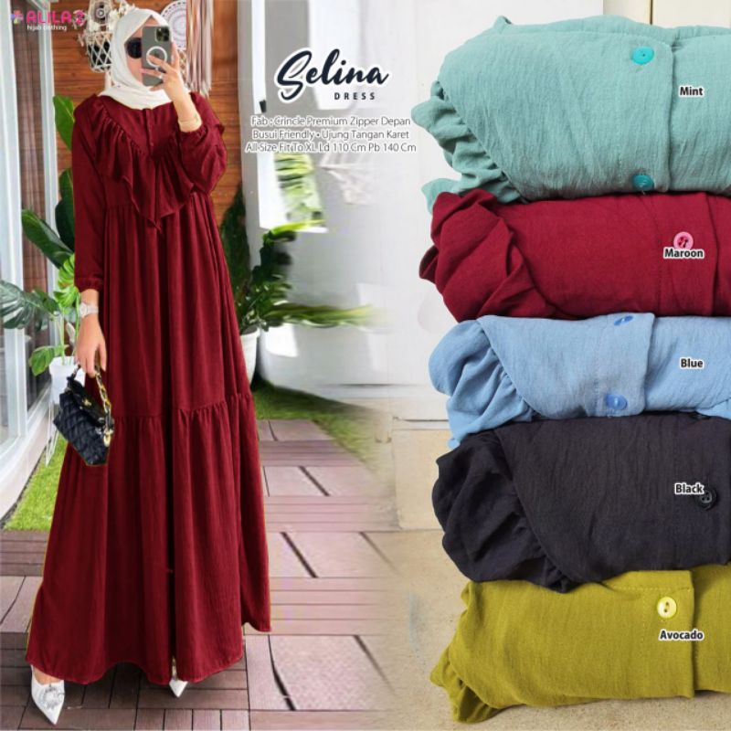 SELINA DRESS CRINCLE PREMIUM ORIGINAL BY ALILA