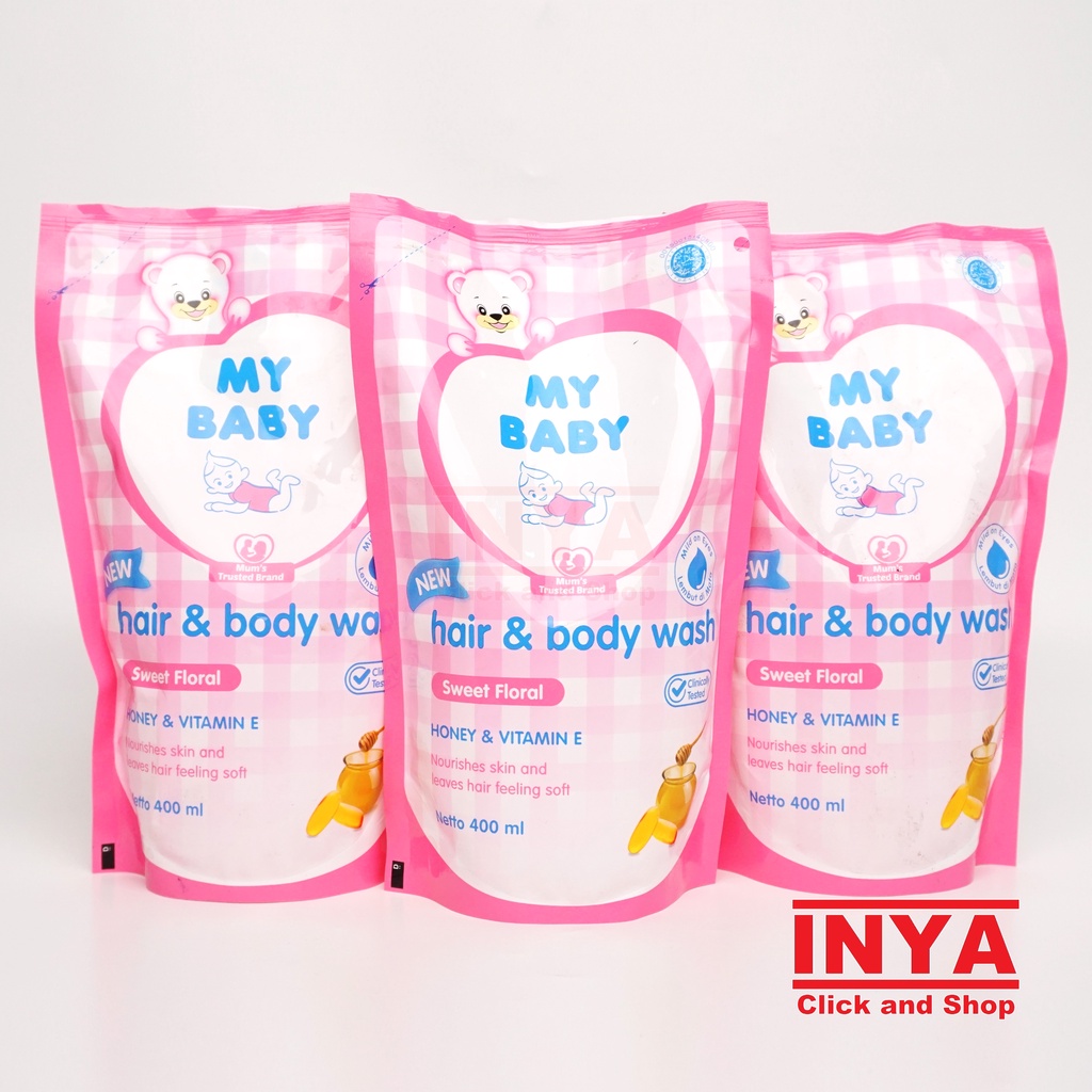 MY BABY HAIR &amp; BODY WASH SWEET FLORAL 2in1 400ml REFILL - Sabun &amp; Shampo Bayi