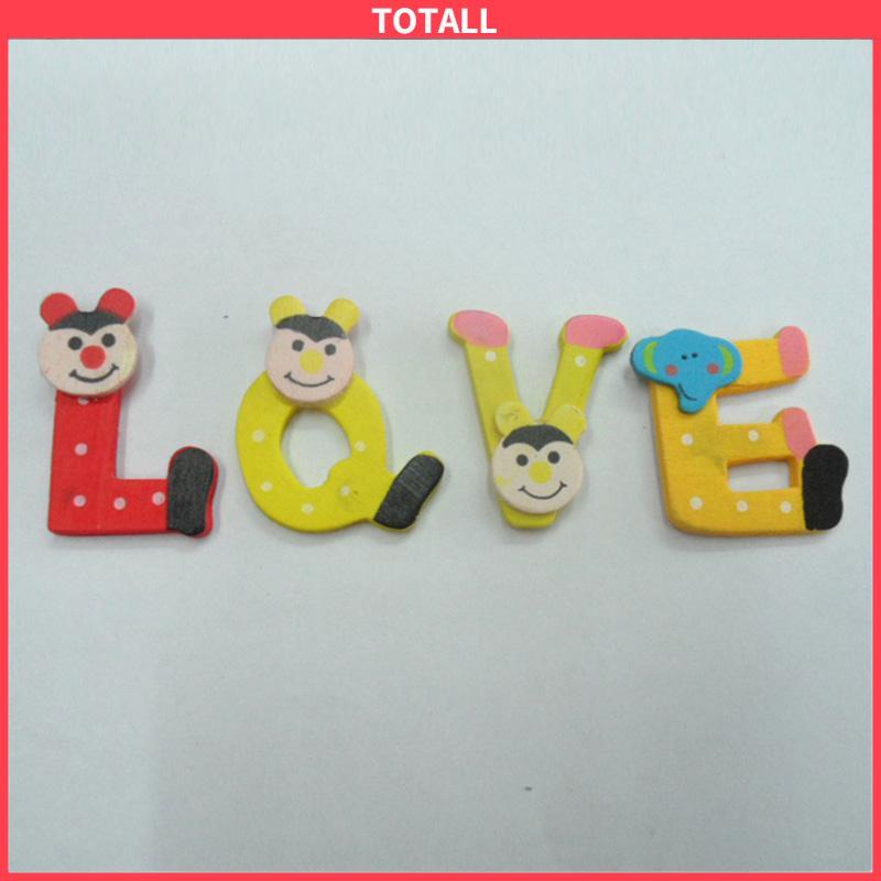 COD Stiker Kulkas Magnet Lucu Kartun Alphabet Tempelan Kayu Bahan Untuk Dekorasi Kulkas-Totall