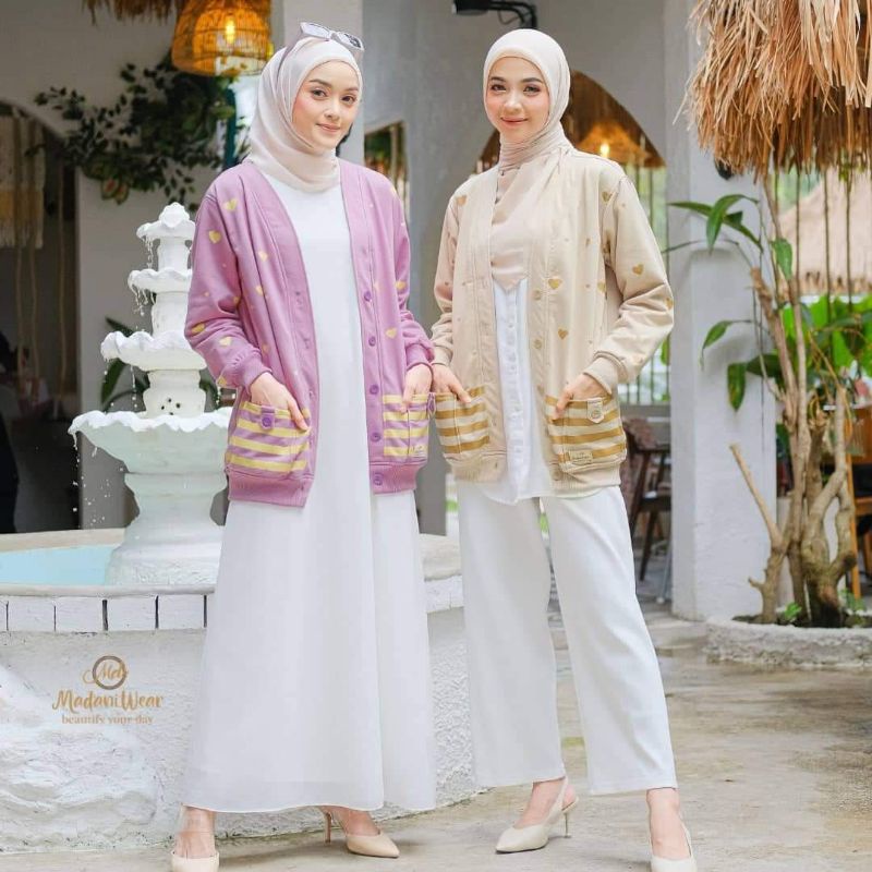 LOVELYN CARDI BY MADANI WEAR OUTER CARDIGAN MUSLIMAH TERBARU OUTFIT OOTD WANITA MODERN KEKINIAN