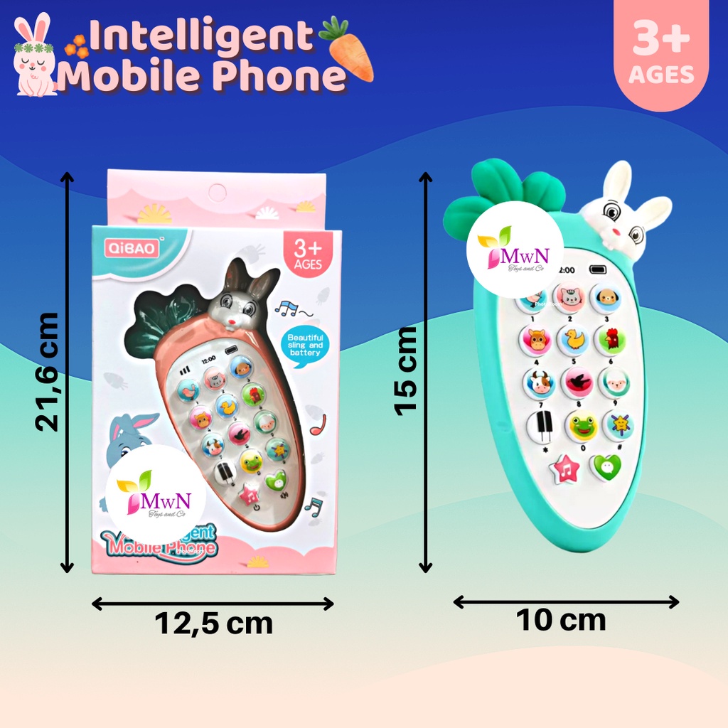 MWN Mainan Edukasi Bayi Intelligent Mobile Phone Rabbit Carrot No.8625A