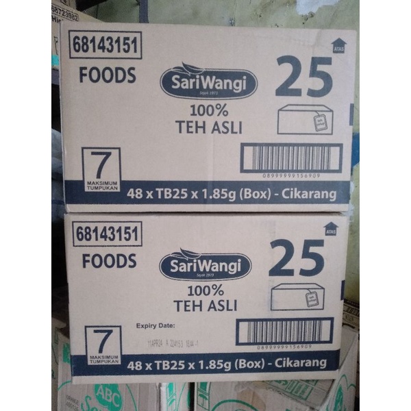 

Teh sariwangi kotak celup per dus isi 48 box x 25 Celup