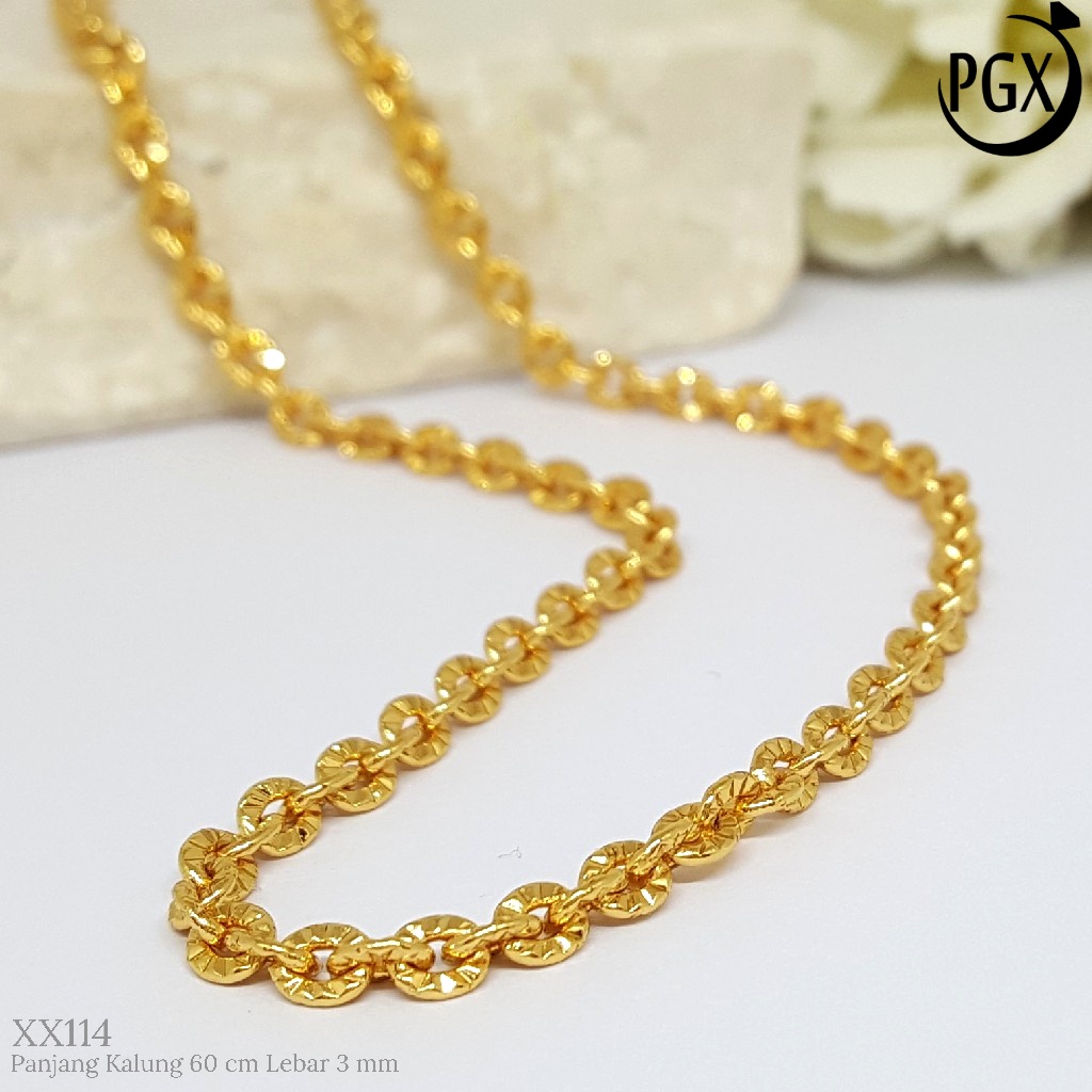 PGX Kalung Pria Wanita Xuping Perhiasan Lapis Emas Aksesoris Fashion Premium - XX114