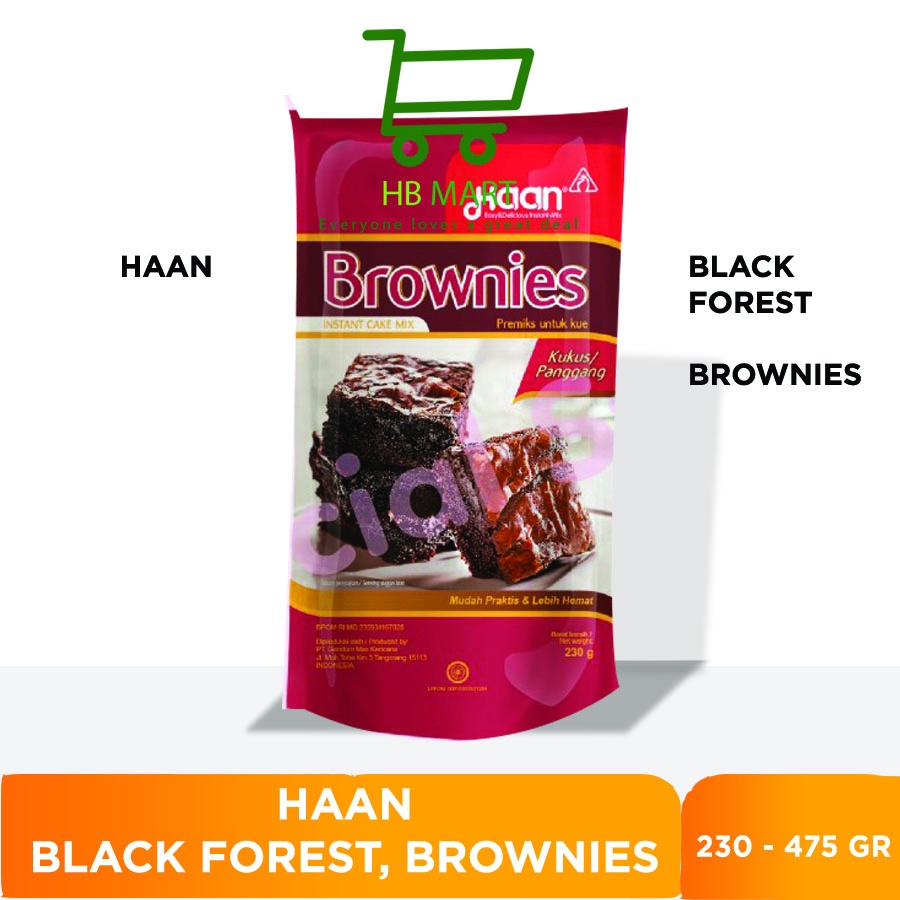 

HAAN BROWNIES KUKUS/PANGGANG KEMASAN POUCH 230 GR