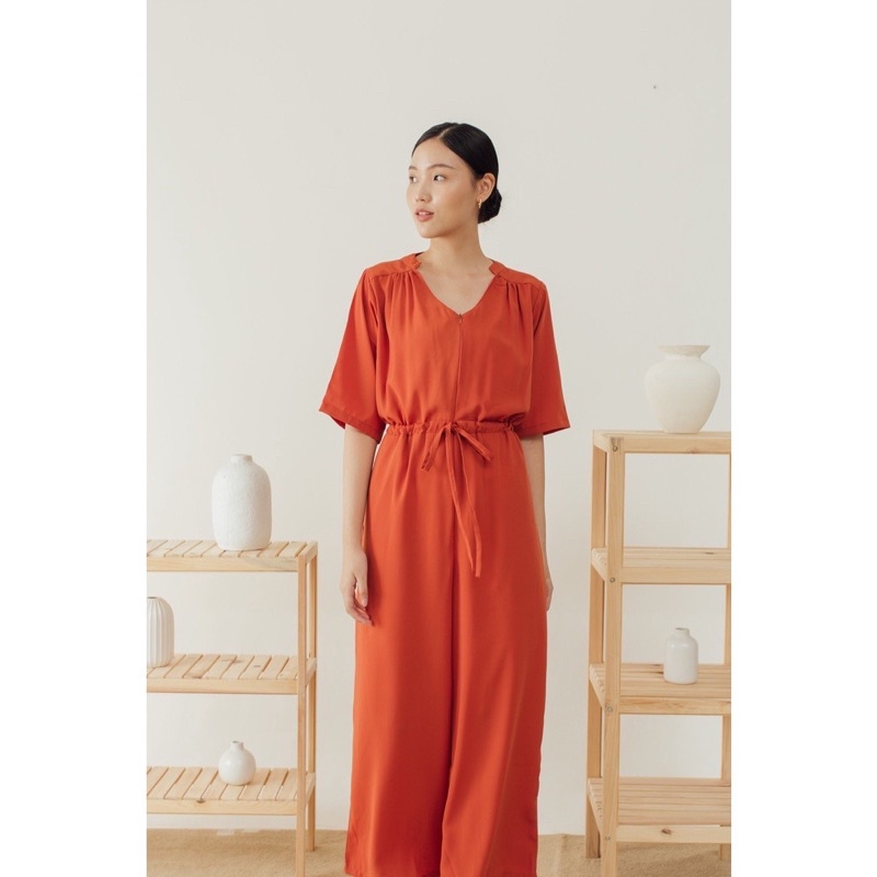 Claryn The Label (Preloved) | Claryn The Label Elodie Jumpsuit | Jumpsuit Wanita Brick